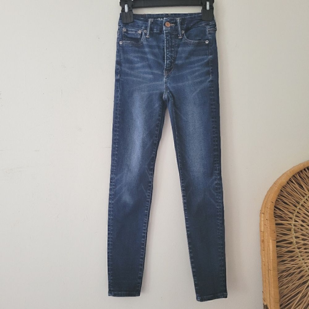 American Eagle Super Hi-Rise Jegging 00 Short Dark Wash Luxxe